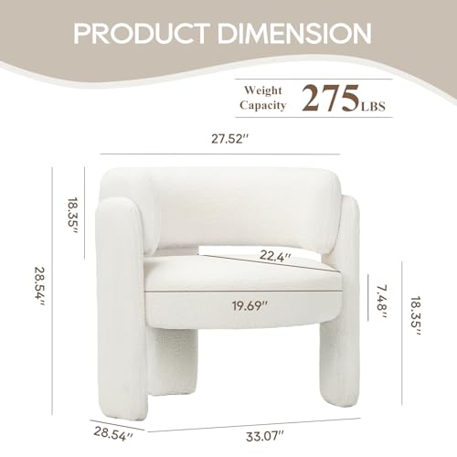 Sherpa Accent Chair for Mid-Century Modern Living Room