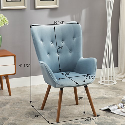 Roundhill Furniture Contemporary Blue Tufted Button Back Accent Chair